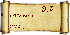 Dér Pál névjegykártya